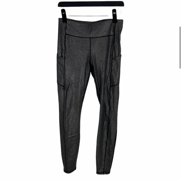 LULULEMON High Waisted Luminosity Foil Speed Up Tight w/ Pockets - Picture 2 of 5